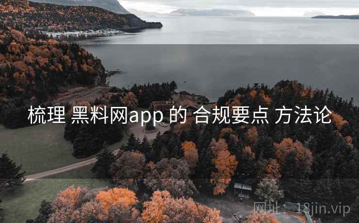 梳理 黑料网app 的 合规要点 方法论  第1张