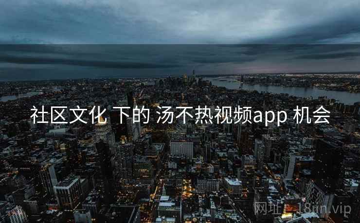 社区文化 下的 汤不热视频app 机会 第2张 社区文化 下的 汤不热视频app 机会 第2张